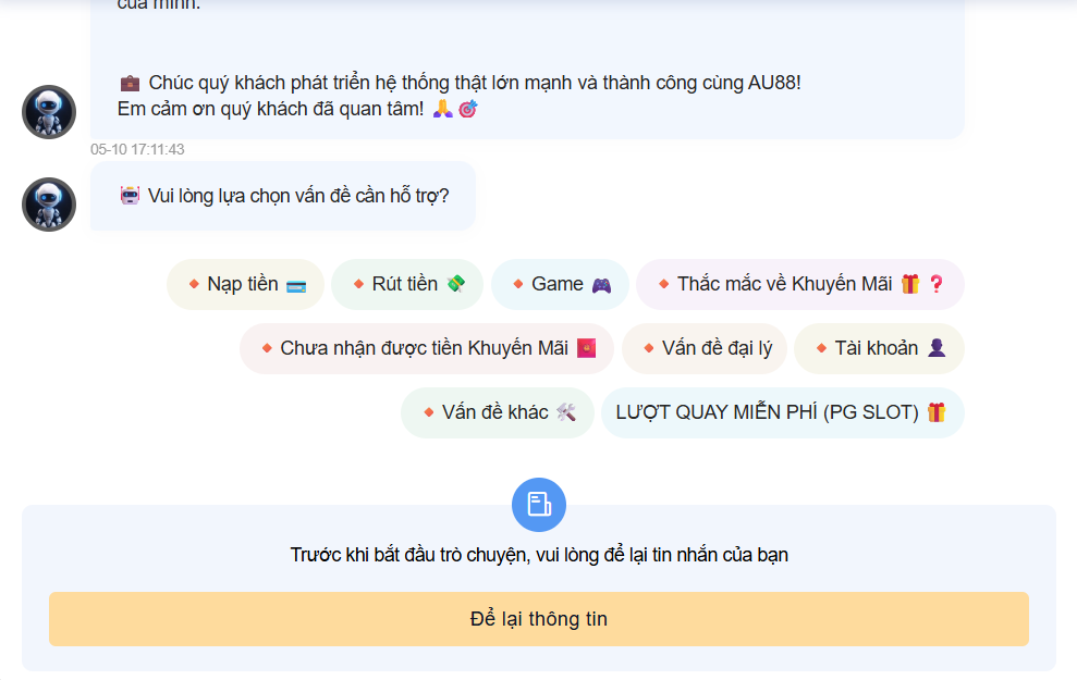 Khung chat chính thức của NK88